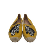 KATE SPADE RET$98 ZEBRA ESPADRILLE SHOES YELLOW TAN 7.5