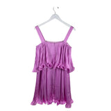 ALDEN ADAIR PLEATED SLEEVELESS DESIGNER DRESS PINK SMALL
