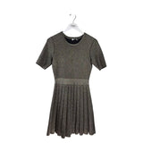 A.L.C. RET$490 KNIT PLEATED DESIGNER DRESS SILVER MEDIUM