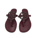 TORY BURCH FLAT THONG SANDAL SHOES MAROON 9M