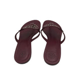 TORY BURCH FLAT THONG SANDAL SHOES MAROON 9M