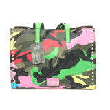 VALENTINO PSYCHEDELIC CAMO TOTE LUXE HANDBAG MULTI