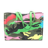 VALENTINO PSYCHEDELIC CAMO TOTE LUXE HANDBAG MULTI