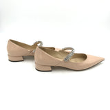 JIMMY CHOO PATENT CRYSTAL STRAP MARYJANE LUXE SHOES BEIGE 40