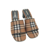 BURBERRY CHECK WILMA MULES LUXE SHOES BROWN 37.5