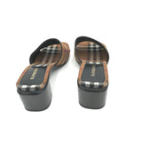 BURBERRY CHECK WILMA MULES LUXE SHOES BROWN 37.5