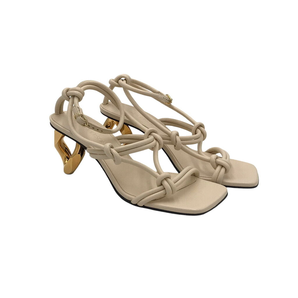 JW ANDERSON LEATHER STRAPPY HEEL SHOES CREAM 37