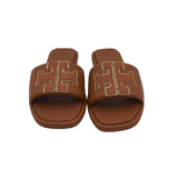 TORY BURCH RET$198 SLIDE SHOES BROWN 7.5
