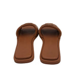 TORY BURCH RET$198 SLIDE SHOES BROWN 7.5