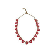 KATE SPADE FLORAL ENAMEL NECKLACE CORAL GOLD