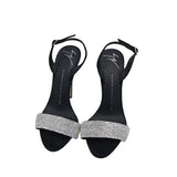 GIUSEPPE ZANOTTI "SOPHIE CRYSTAL HEELS DESIGNER SHOES BLACK 37.5