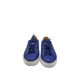 MCM LEATHER LOW TRAINERS MEN SHOE BLUE 43