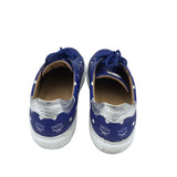 MCM LEATHER LOW TRAINERS MEN SHOE BLUE 43
