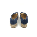 PRADA PEEP TOE PLATFORM ESPADRILLES LUXE SHOES BLUE 37