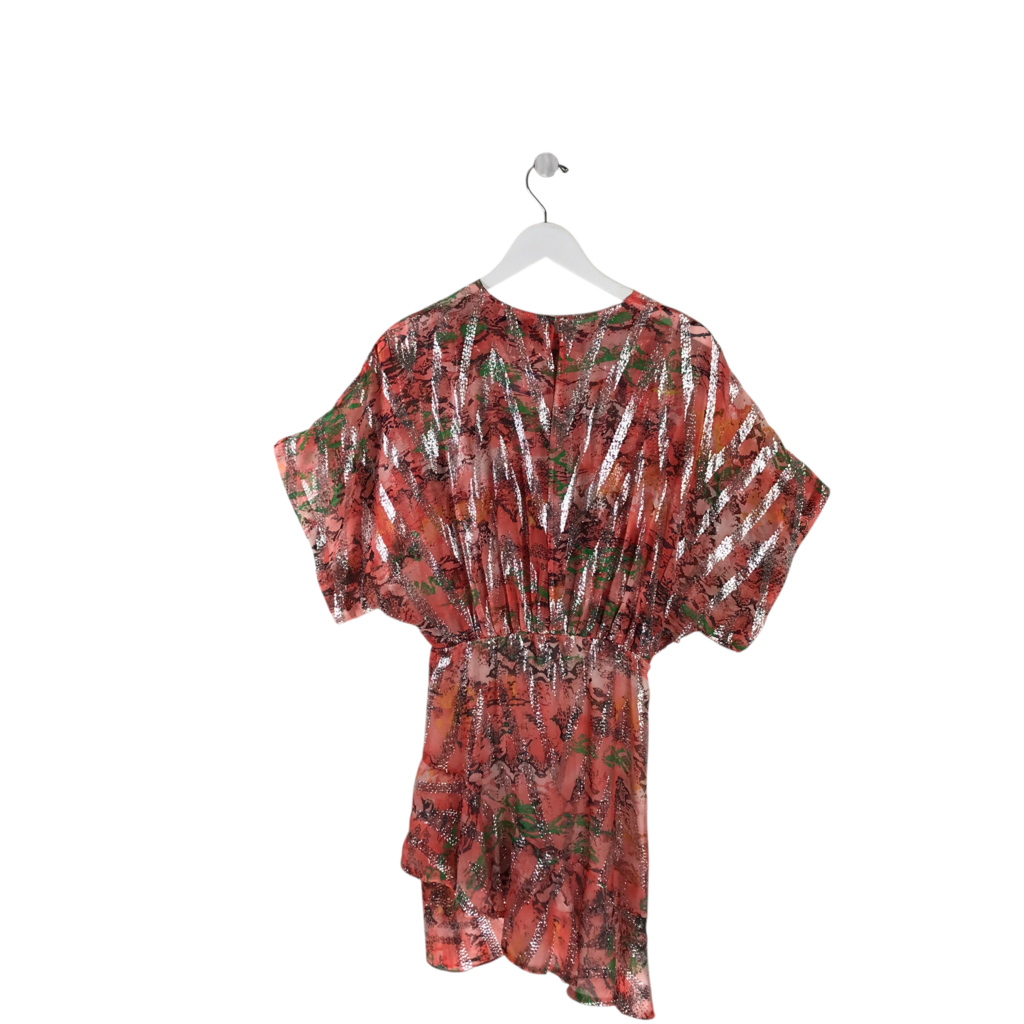 IRO RET$676 SHORT SLEEVE DESIGNER DRESS ORANGE GREEN 4