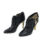 JIMMY CHOO PATENT LEATHER BOOTIES LUXE BOOTS BLACK 37.5