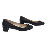 PRADA RET$1100 BALLERINA BLOCK HEEL DESIGNER SHOES BLACK 38