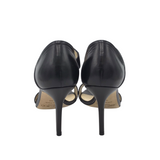 JIMMY CHOO RET$795 SANDAL HEEL DESIGNER SHOES BLACK 38