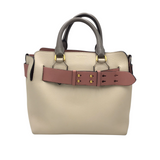 BURBERRY PEBBLED LEATHER SHOULDER LUXE HANDBAG PINK/BEIGE