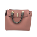 BURBERRY PEBBLED LEATHER SHOULDER LUXE HANDBAG PINK/BEIGE