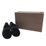 LOUIS VUITTON VELVET EMBROIDERED MEN SHOE BLACK 8
