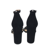SAM EDELMAN HEEL SANDAL SHOES BLACK 7.5M