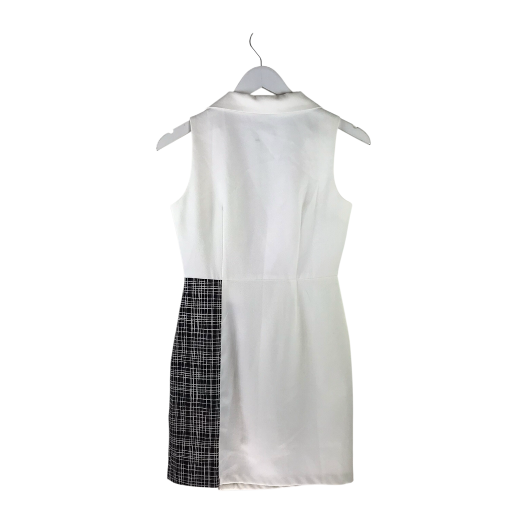 MAUDE SLEEVELESS DRESS CREAM BLACK MEDIUM