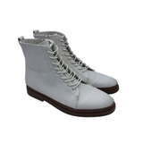 VINCE LACE UP ANKLE BOOTIES DESIGNER BOOTS CREAM 8M