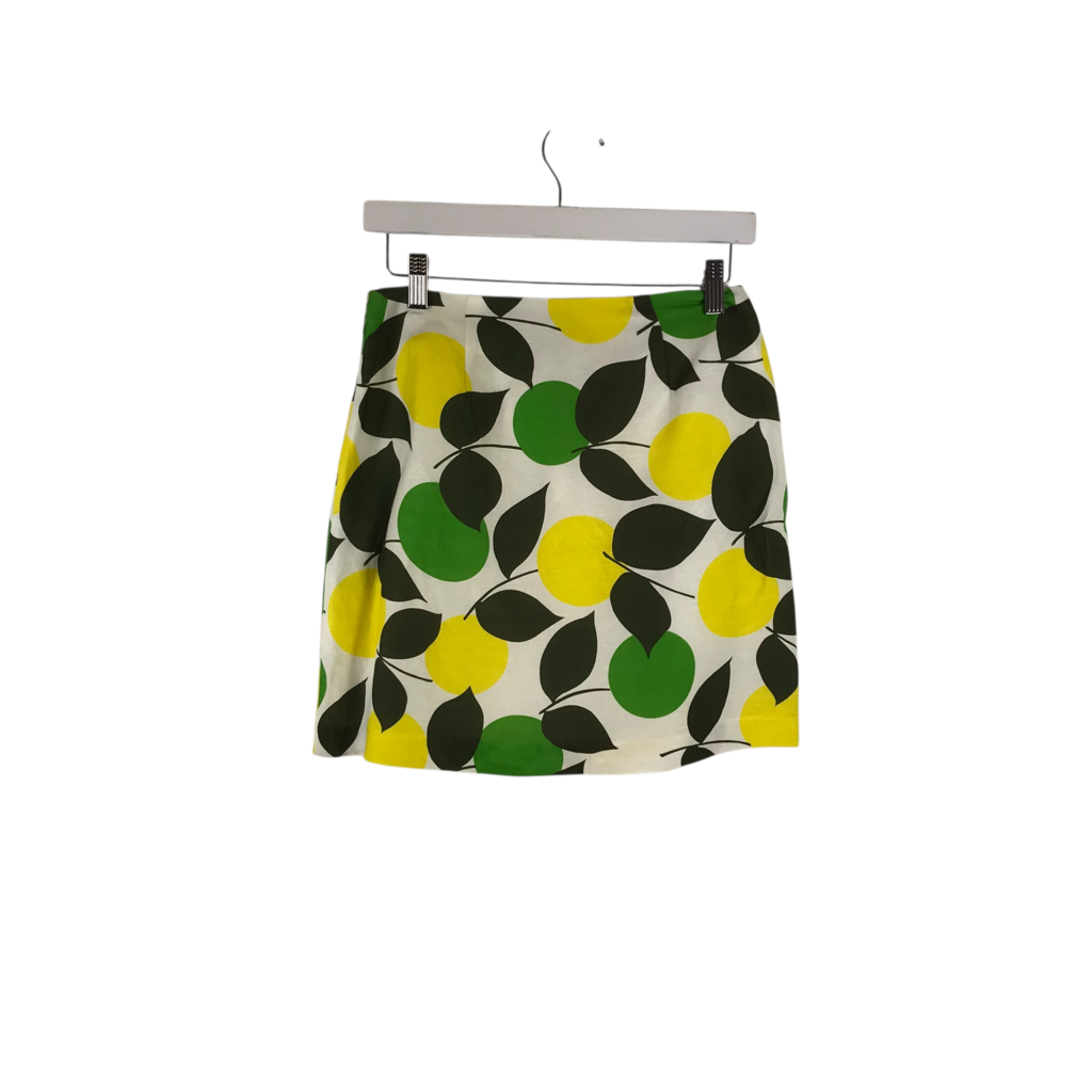 COREY LYNN CALTER NWT$120 PRINT LINEN MINI SKIRT WHITE GREEN 2