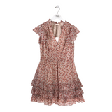 REBECCA TAYLOR NWT$395 FLORAL SHORT SLEEVE DESIGNER DRESS PINK GREY 8