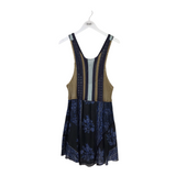FREE PEOPLE RET$168 CROCHET SLEEVELESS DRESS BROWN BLACK LARGE