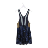 FREE PEOPLE RET$168 CROCHET SLEEVELESS DRESS BROWN BLACK LARGE
