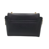 VERSACE COLLECTION LEATHER SATCHEL CHAIN HANDBAG BLACK