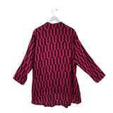 NWT$182 LINEN BLOUSE PINK BLACK SMALL