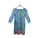 LILLY PULITZER NWT$178 LONG SLEEVE DESIGNER DRESS BLUE PURPLE SMALL