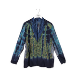 TYE DYE LONG SLEEVE DESIGNER BLAZER GREEN BLUE 0