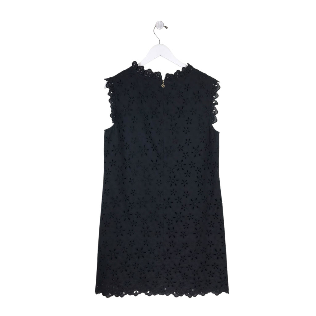 KATE SPADE RET$348 EYELET SLEEVELESS DESIGNER DRESS BLACK 12