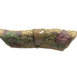 VALENTINO WOVEN RAFFIA FLOWER CLUTCH LUXE HANDBAG PINK/GREEN