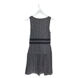 DIANE VON FURSTENBERG PRINT SLEEVELESS DESIGNER DRESS BLACK WHITE 4