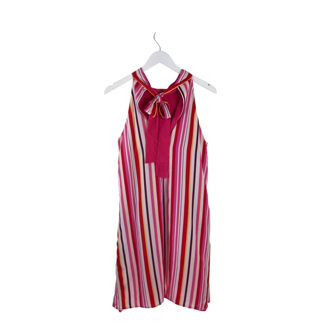 LAUNDRY BY SHELLI SEGAL NWT REVERSIBLE HALTER DRESS PINK WHITE 8