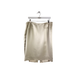 NWT$320 100% SILK PENCIL DESIGNER SKIRT CREAM 16