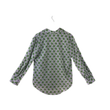 ENGLISH FACTORY PRINT LONG SLEEVE BLOUSE GREEN LAVENDER SMALL