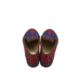 GIUSEPPE ZANOTTI PLAID FLAT DESIGNER SHOES RED BLUE 8.5
