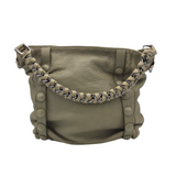 LEATHER TOTE HANDBAG TAUPE