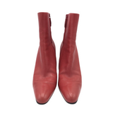 LEATHER ANKLE DESIGNER BOOTS RED 39