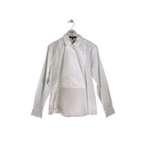SALVATORE FERRAGAMO RET$750 LONG SLEEVE DESIGNER TOP WHITE 44