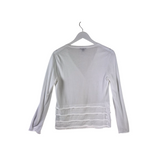 LAFAYETTE 148 LONG SLEEVE DESIGNER CARDIGAN WHITE MEDIUM