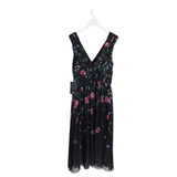 WHITE HOUSE BLACK MARKET NWT$190 FLORAL SLEEVELESS DRESS BLACK PINK 6