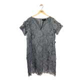 ABBEY GLASS NWT$295 LACE CAP SLEEVE DESIGNER DRESS BLUE XLARGE