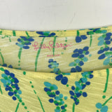 LILLY PULITZER FLORAL 3/4 SLEEVE DESIGNER DRESS YELLOW BLUE MEDIUM